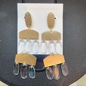 Kendra Scott Clear Glass Dangle Earrings